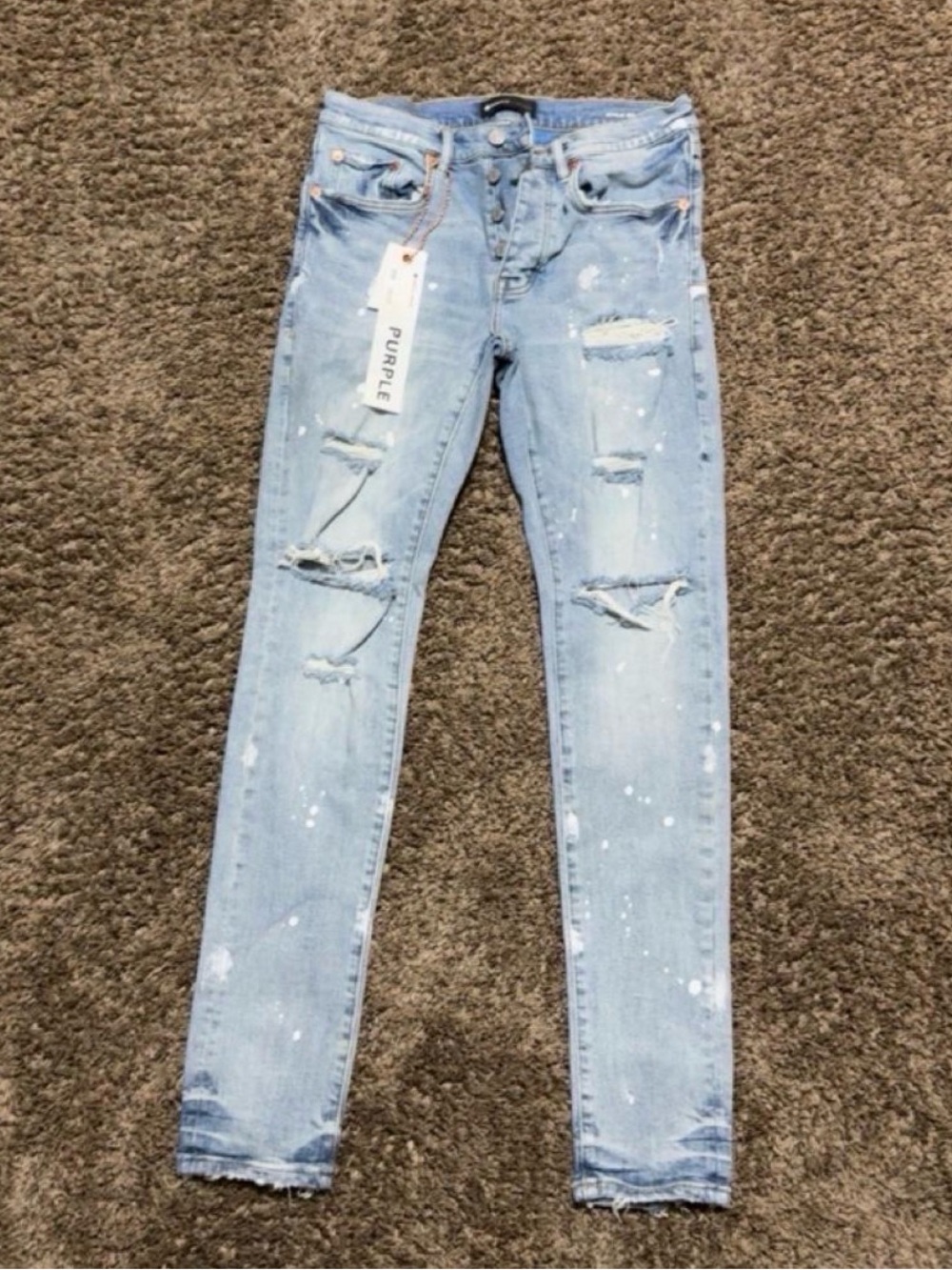 Size 31 Purple Jeans Light Blue Ripped Denim